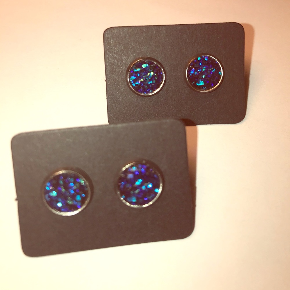8mm Druzy Stud Earrings